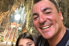 Lexi & daddy inside the first of the Hindu caves